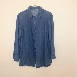 French Laundry Soft Chambray Tencel Button Up Shirt | Medium | Capsule Elevated